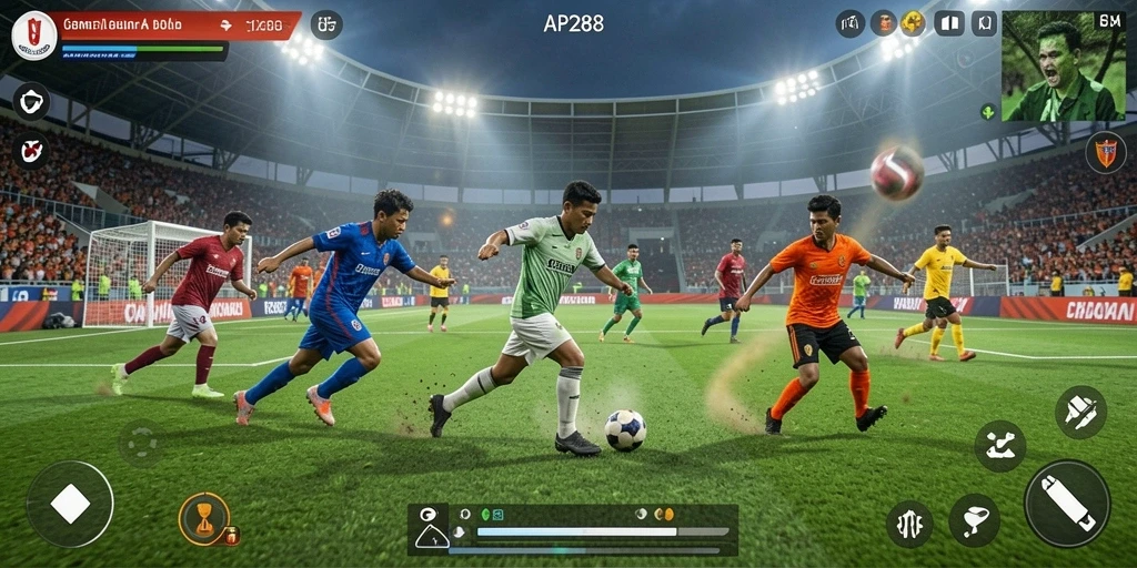 Screenshot dari gameplay API288 yang menunjukkan aksi seru di lapangan.