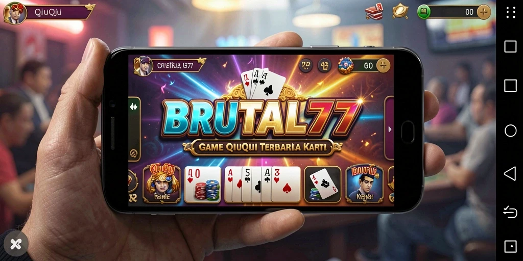 Tampilan gameplay seru dari BRUTAL77 yang penuh aksi QiuQiu.