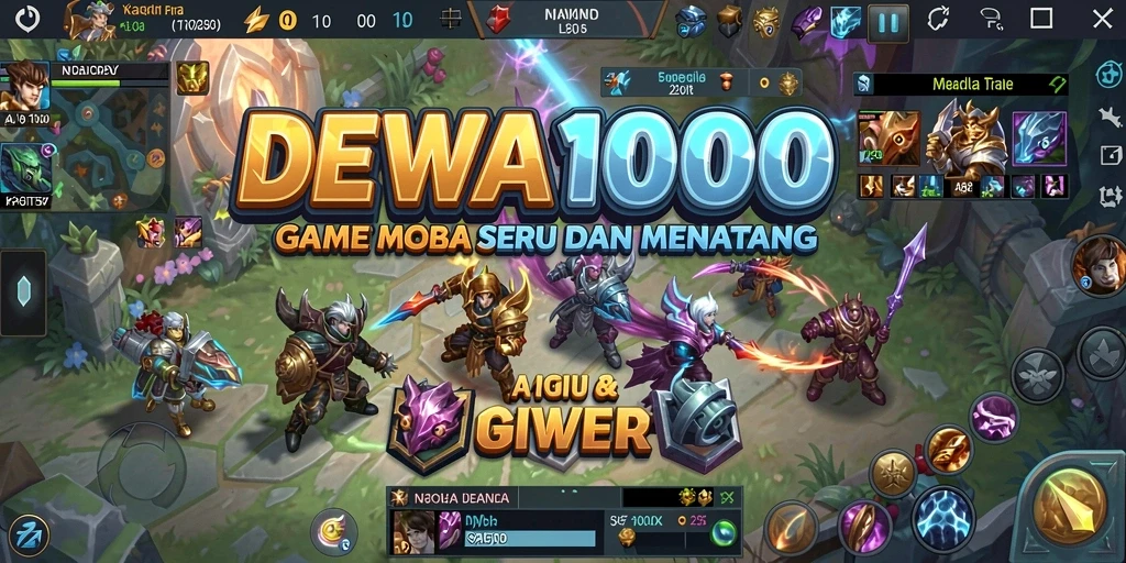 Tampilan gameplay seru DEWA1000 dalam arena pertempuran.