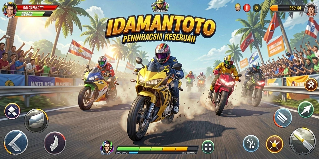 Gameplay seru dan mendebarkan dari IDAMANTOTO di lintasan balap.
