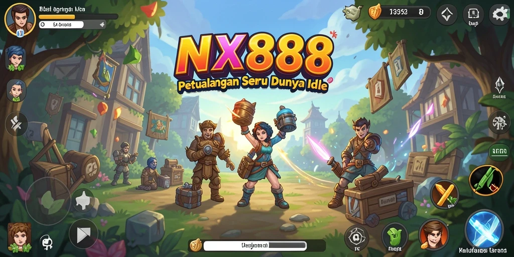 Gameplay seru yang menunjukkan karakter-karakter Idle beraksi.