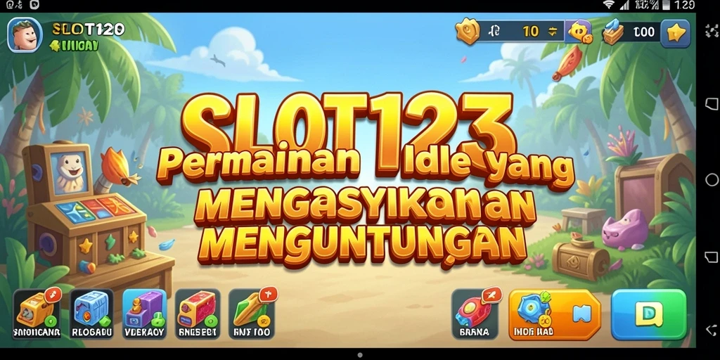 Tampilan gameplay SLOT123 yang menarik dengan elemen Idle yang santai.