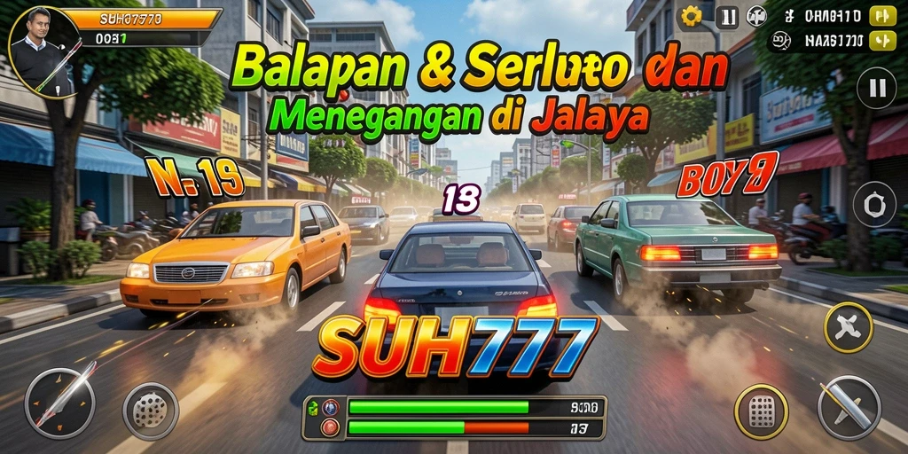Screenshot gameplay balapan SUHU777 yang penuh aksi.