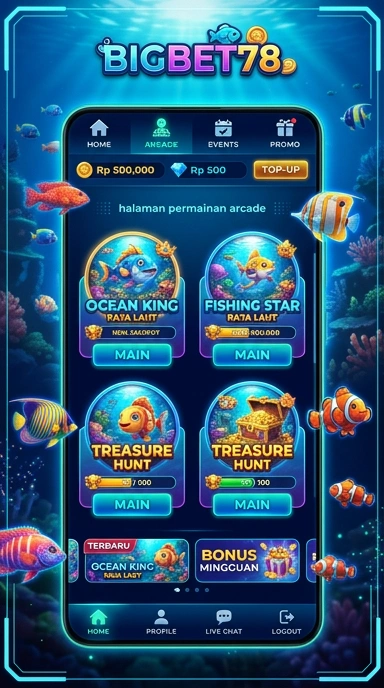 Tampilan utama aplikasi bigbet78 dengan berbagai pilihan aplikasi.